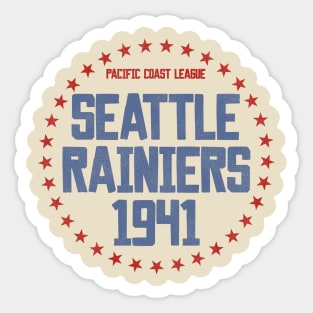 Defunct Seattle Rainiers Baseball 1941 Sticker